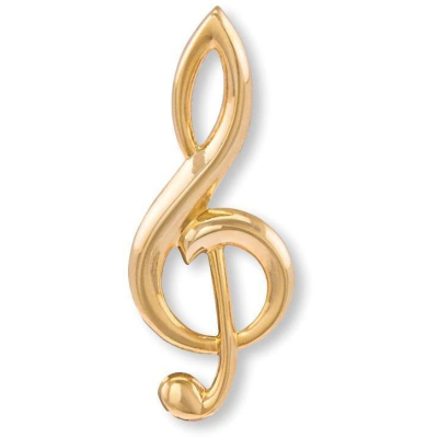 A27 Violinschlüssel Pin vergoldet