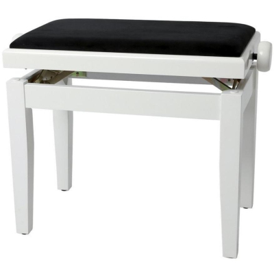 130030 Klavierbank weiß glanz/schwarz