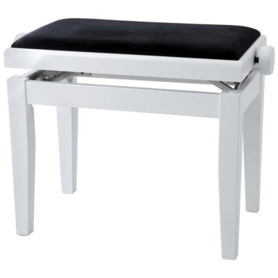 130020 Klavierbank weiß matt/schwarz