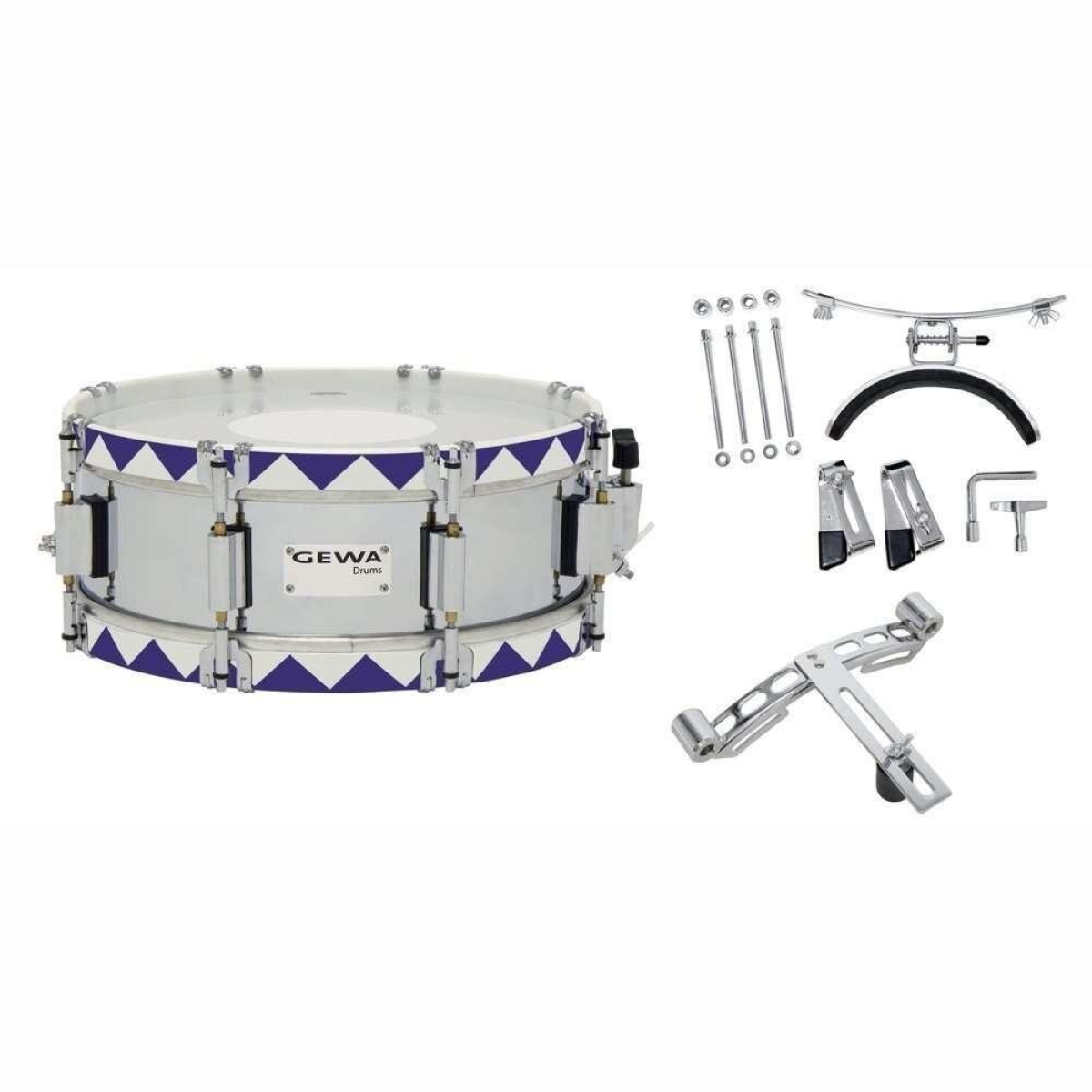 Marching Snare Historic 14x5Steel Blau/W