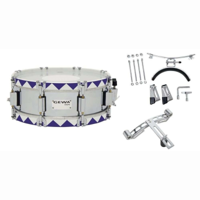 Marching Snare Historic 14x5Steel Blau/W