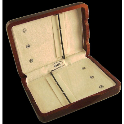 Blattetui Bari-Sax Mahagoni mit Glas