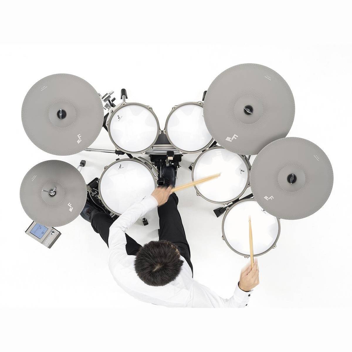 3X Drumset digital, inkl. Rack + Modul