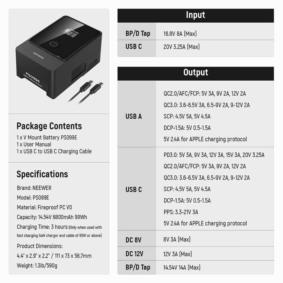 PS099E V-Mount Lithium Akku