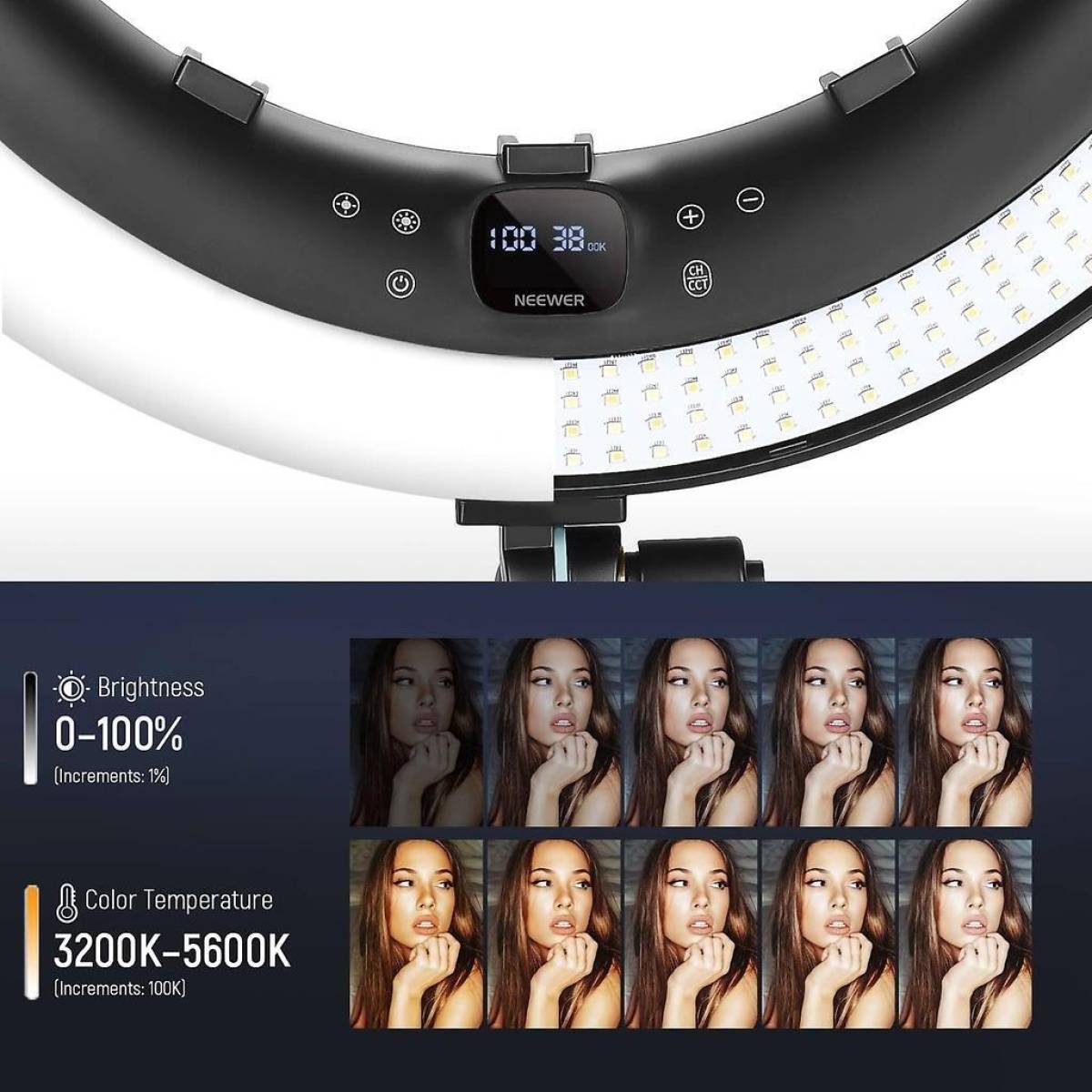 RP19H Bi-Color LED Ringlicht + Stativ RP19H Bi-Color LED Ringlicht + Stativ