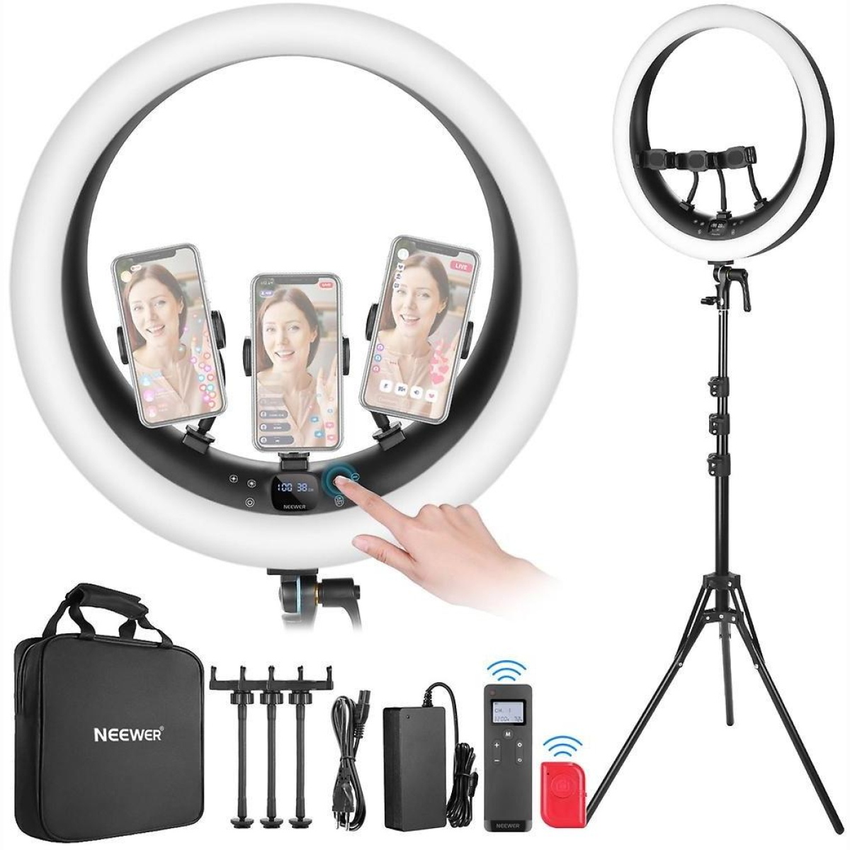 RP19H Bi-Color LED Ringlicht + Stativ RP19H Bi-Color LED Ringlicht + Stativ