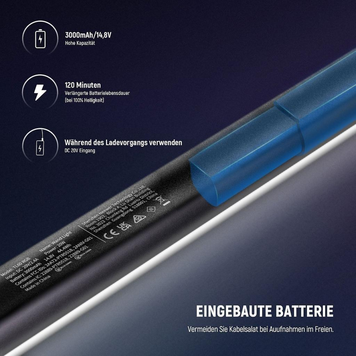 TL60 RGB LED Stablicht TL60 RGB LED Stablicht