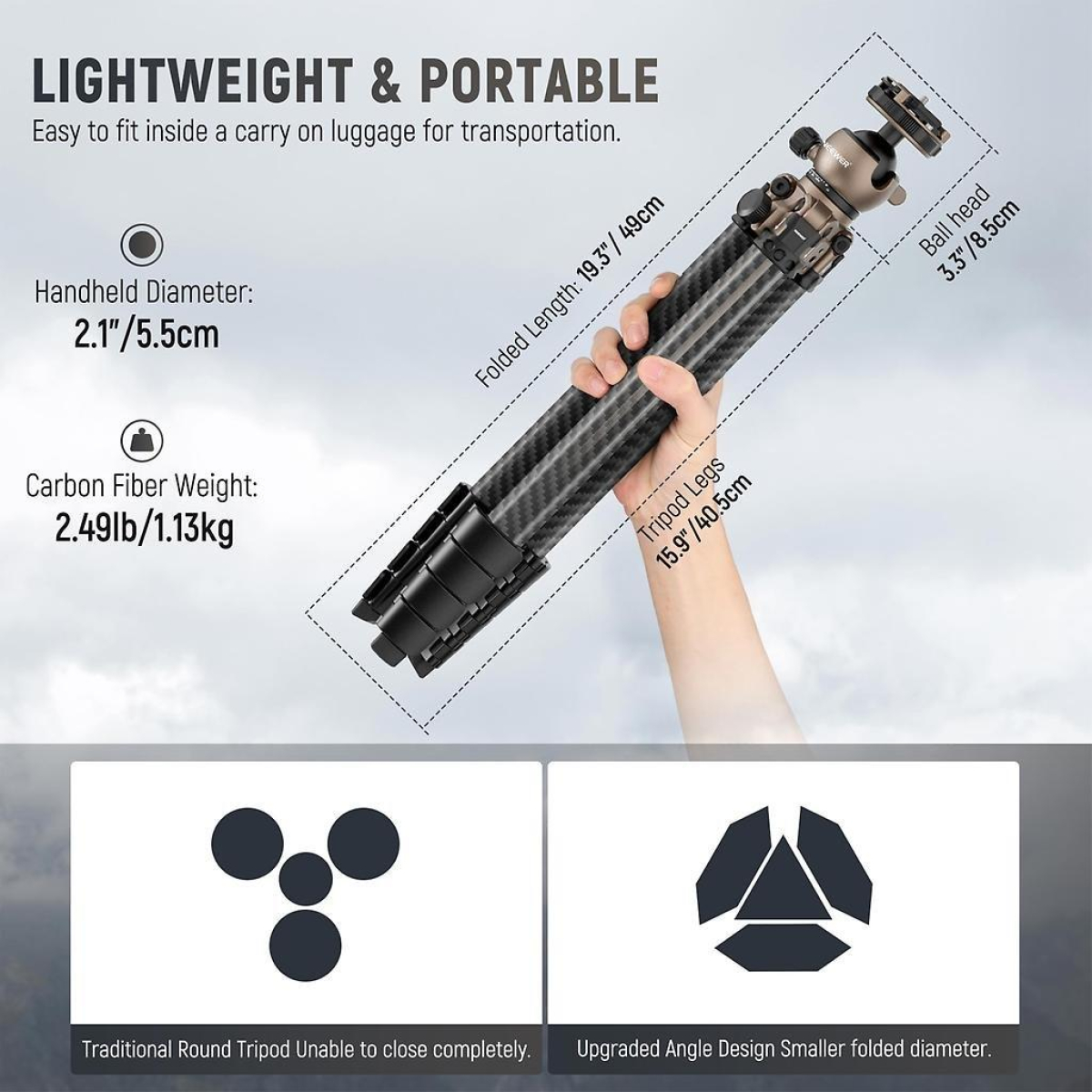TP30 Kompaktes Carbon-Reisestativ