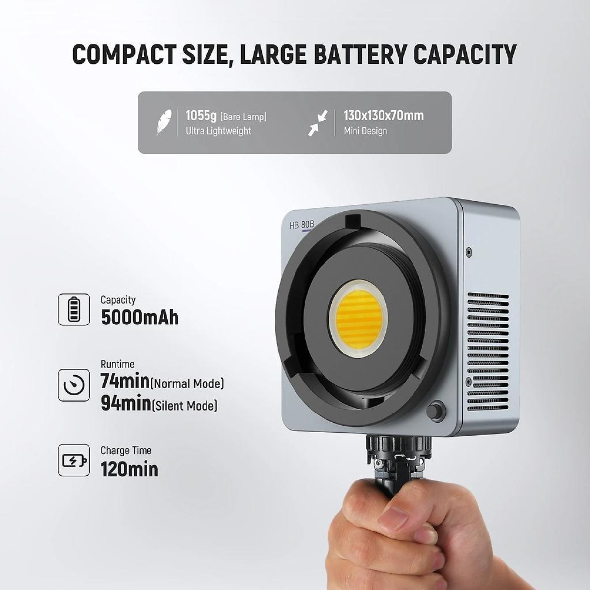 HB80B Bi-Color LED Dauerlicht mit Akku HB80B Bi-Color LED Dauerlicht mit Akku