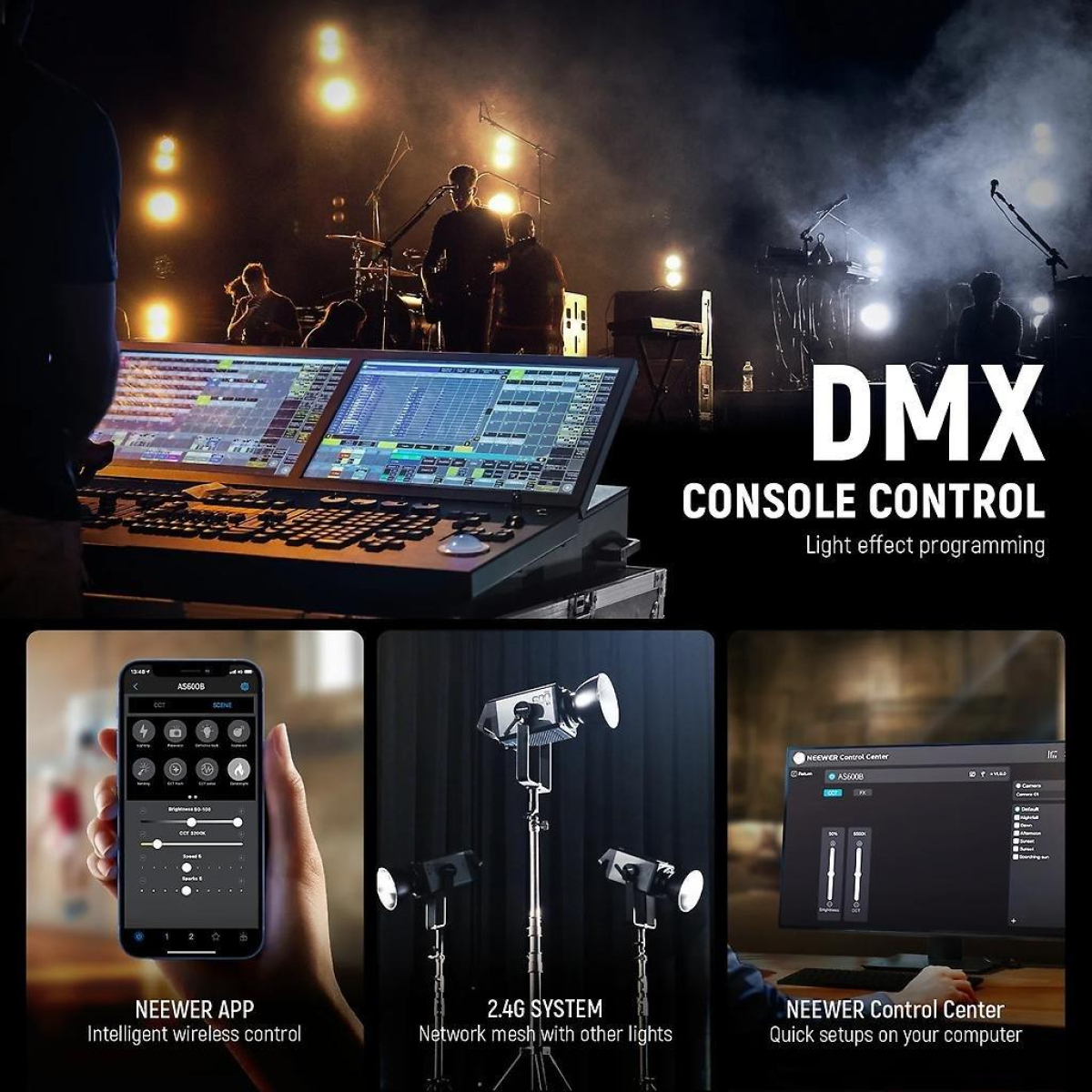 AS600B Bi-Color DMX Profi Dauerlicht AS600B Bi-Color DMX Profi Dauerlicht