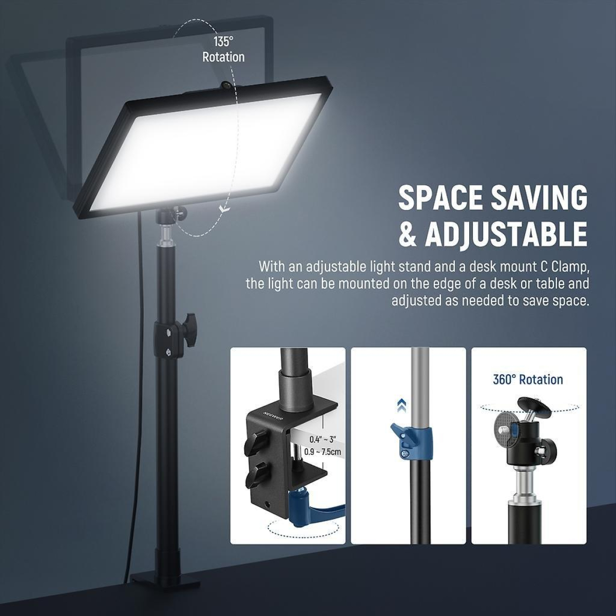 GL25B LED Panel mit Tischmontage