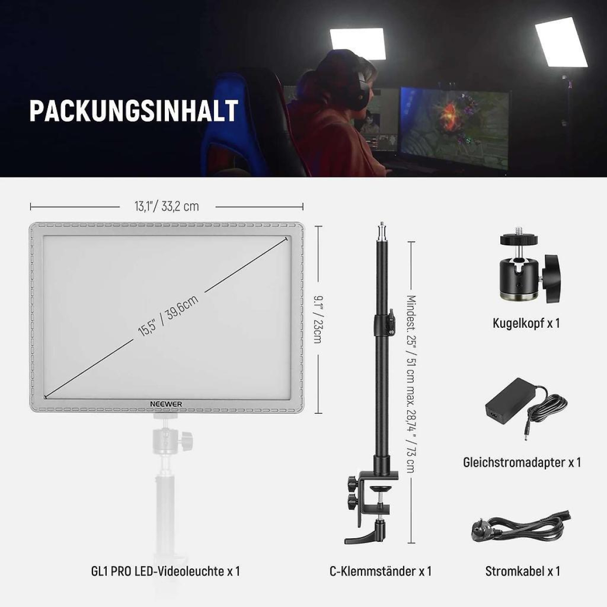 GL1 Pro Bi-Color LED Flächenleuchte
